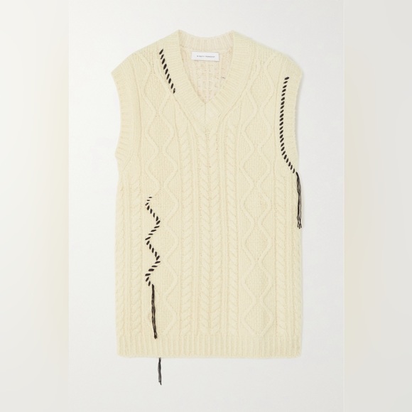 Ninety Percent oversized cable sweater vest - Picture 1 of 6